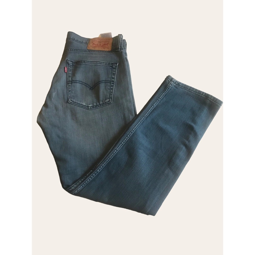 Levi Strauss 513 Straight Men Jeans Pant Cold Wash Blue Size W32 x L30